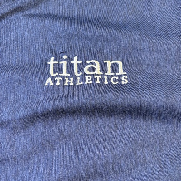 Nike Dri Fit Titan Athletics Pullover Quarter Zip Long Sleeve Shirt Men XL Blue - Picture 2 of 7